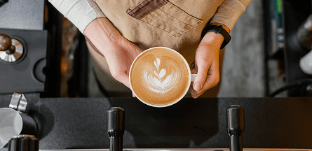 Coffee Art in Barista Hands